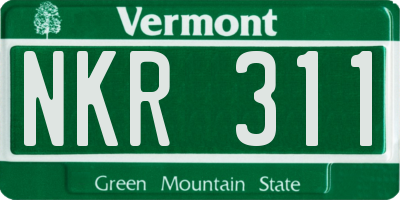 VT license plate NKR311
