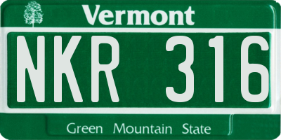 VT license plate NKR316