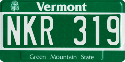 VT license plate NKR319