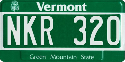 VT license plate NKR320