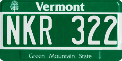 VT license plate NKR322