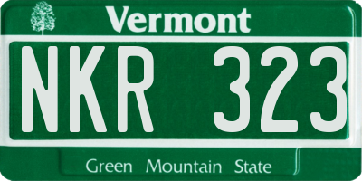 VT license plate NKR323