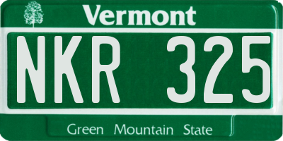 VT license plate NKR325