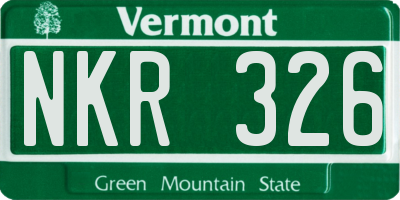 VT license plate NKR326