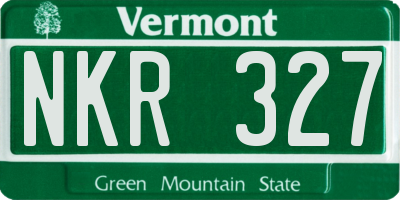 VT license plate NKR327