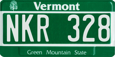 VT license plate NKR328