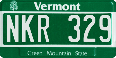 VT license plate NKR329