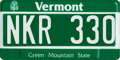 VT license plate NKR330