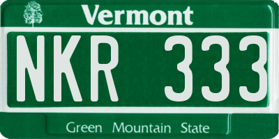 VT license plate NKR333
