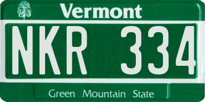 VT license plate NKR334