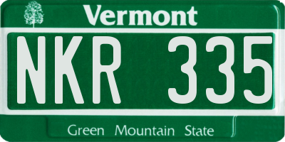 VT license plate NKR335