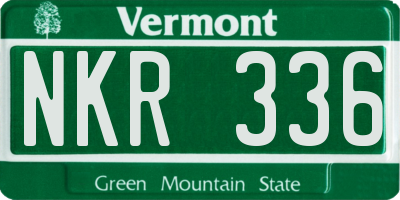 VT license plate NKR336