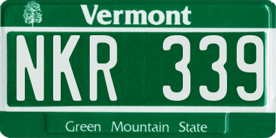 VT license plate NKR339