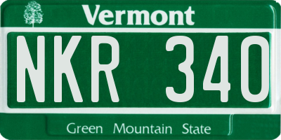 VT license plate NKR340