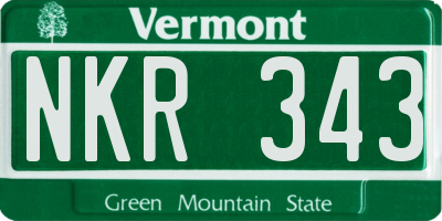 VT license plate NKR343