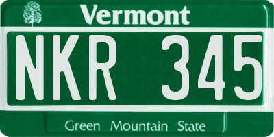 VT license plate NKR345