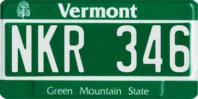 VT license plate NKR346