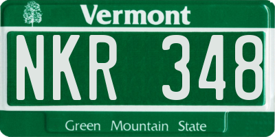 VT license plate NKR348