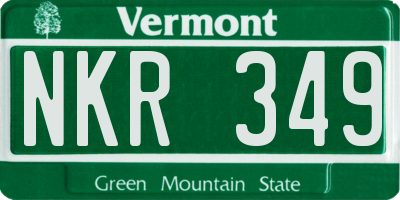 VT license plate NKR349