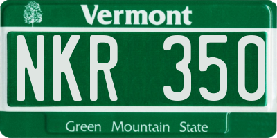 VT license plate NKR350