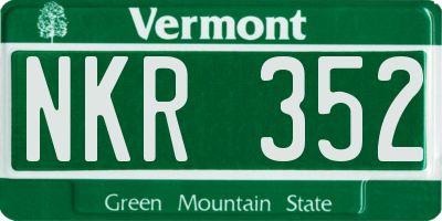 VT license plate NKR352