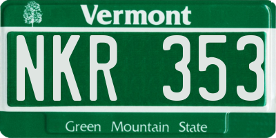 VT license plate NKR353