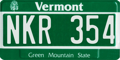 VT license plate NKR354