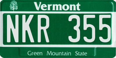 VT license plate NKR355
