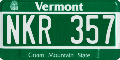 VT license plate NKR357