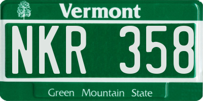 VT license plate NKR358