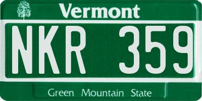 VT license plate NKR359