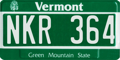 VT license plate NKR364