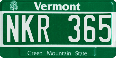 VT license plate NKR365
