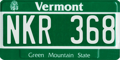 VT license plate NKR368