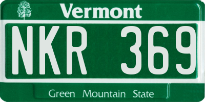 VT license plate NKR369