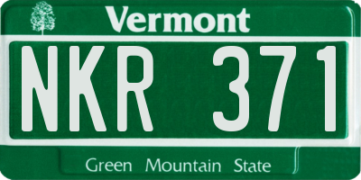 VT license plate NKR371