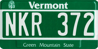 VT license plate NKR372
