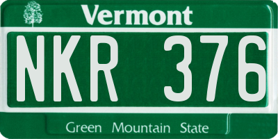 VT license plate NKR376