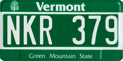 VT license plate NKR379