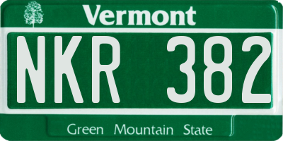 VT license plate NKR382