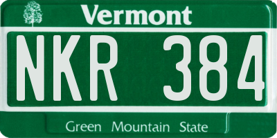 VT license plate NKR384