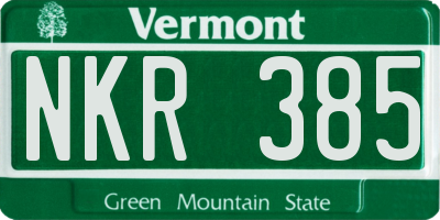 VT license plate NKR385