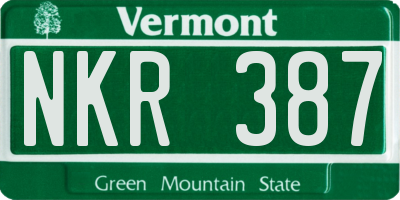VT license plate NKR387