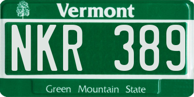 VT license plate NKR389