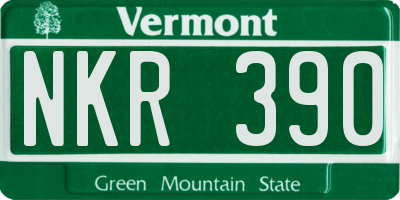 VT license plate NKR390