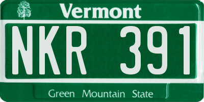 VT license plate NKR391