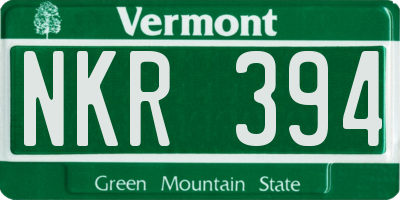 VT license plate NKR394