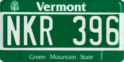 VT license plate NKR396