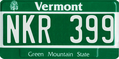 VT license plate NKR399