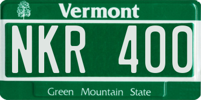 VT license plate NKR400